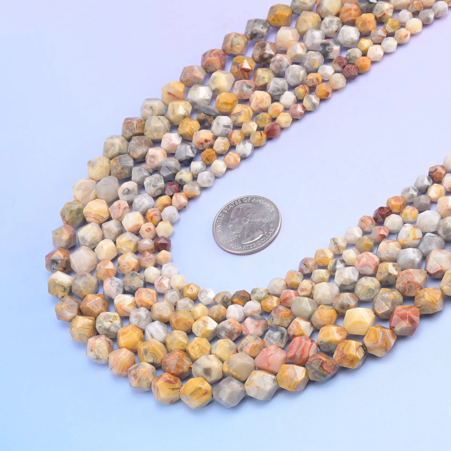 Natural Gemstone Diamond Star Cut Beads, Size 6mm, 8mm, 10mm - S1 - Mycrazycrystal