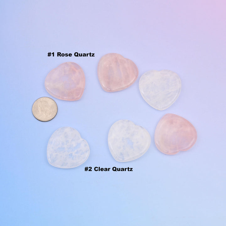 40mm Heart Worry Stone, Polished Heart Healing Crystal, Heart Gemstone, Pocket Stone