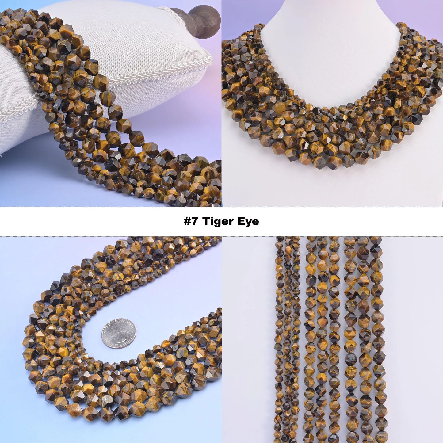 Natural Gemstone Diamond Star Cut Beads, Size 6mm, 8mm, 10mm - S1 - Mycrazycrystal