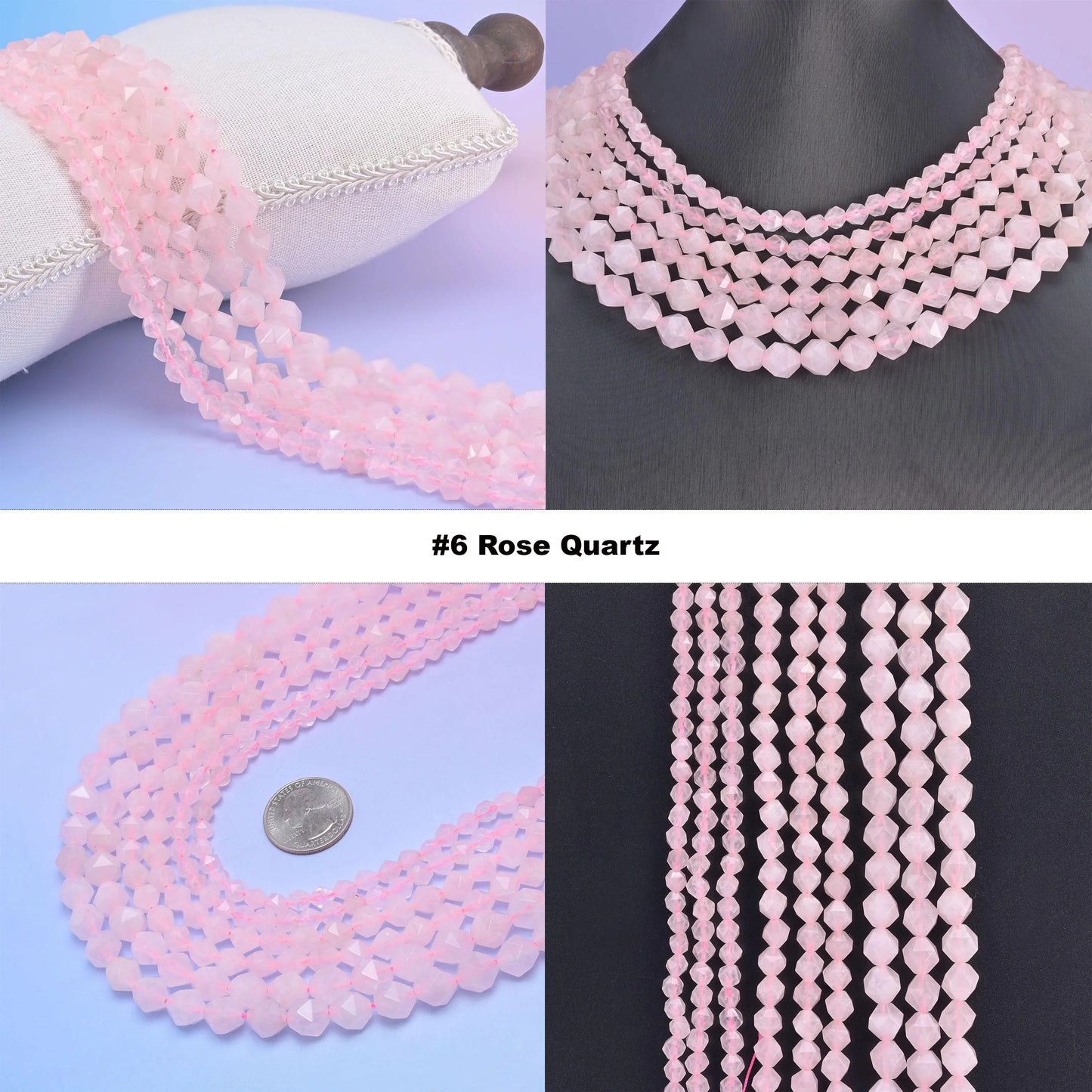 Natural Gemstone Diamond Star Cut Beads, Size 6mm, 8mm, 10mm - S1 - Mycrazycrystal