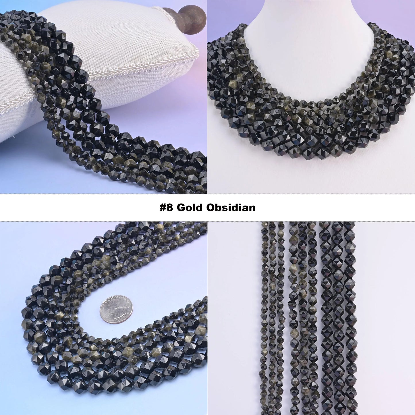 Natural Gemstone Diamond Star Cut Beads, Size 6mm, 8mm, 10mm - S1 - Mycrazycrystal