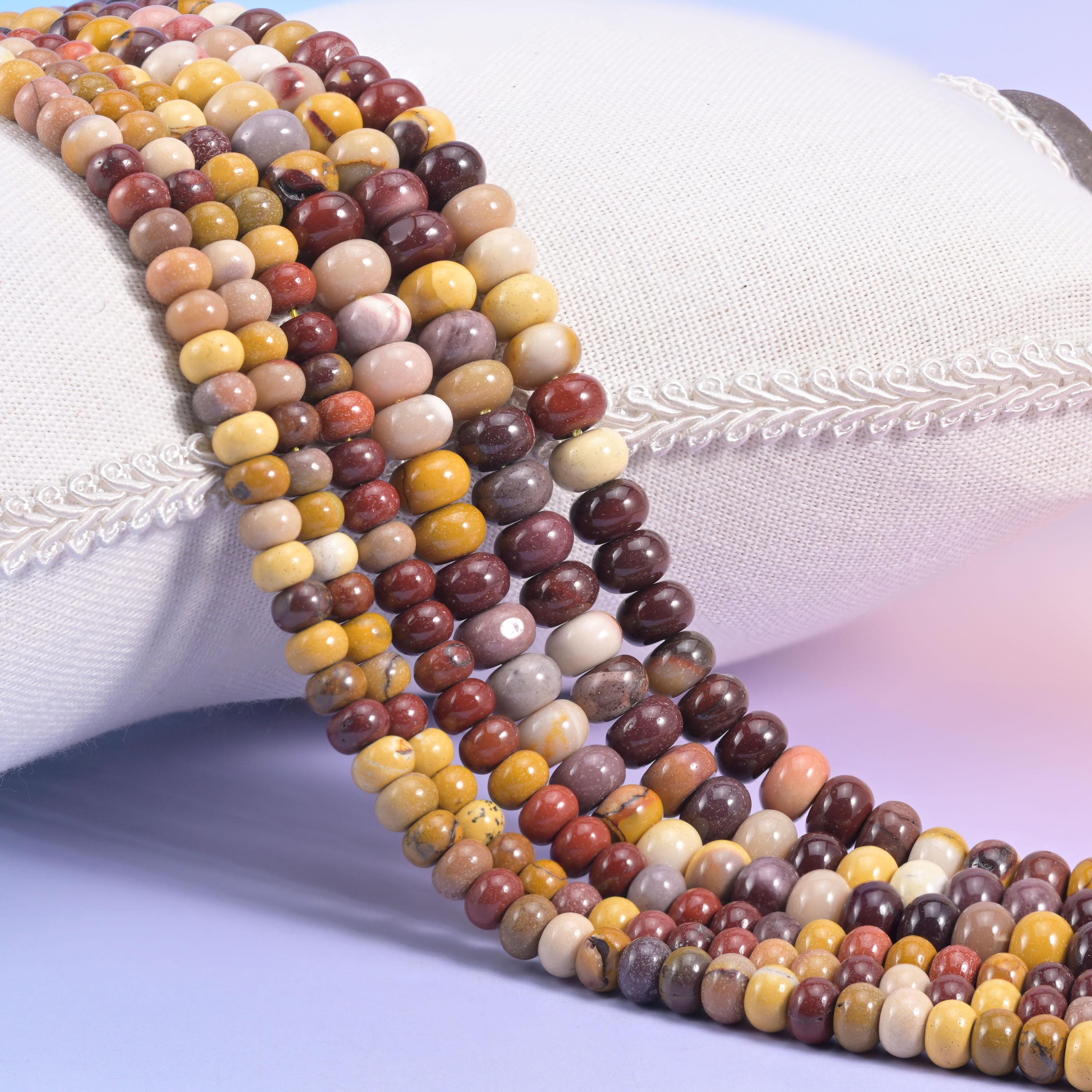 Mookaite Jasper Smooth Rondelle Beads Jewelry Making Size 4x6mm