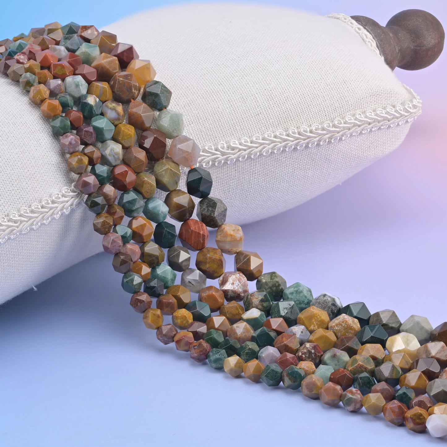 Natural Gemstone Diamond Star Cut Beads, Size 6mm, 8mm, 10mm - S1 - Mycrazycrystal
