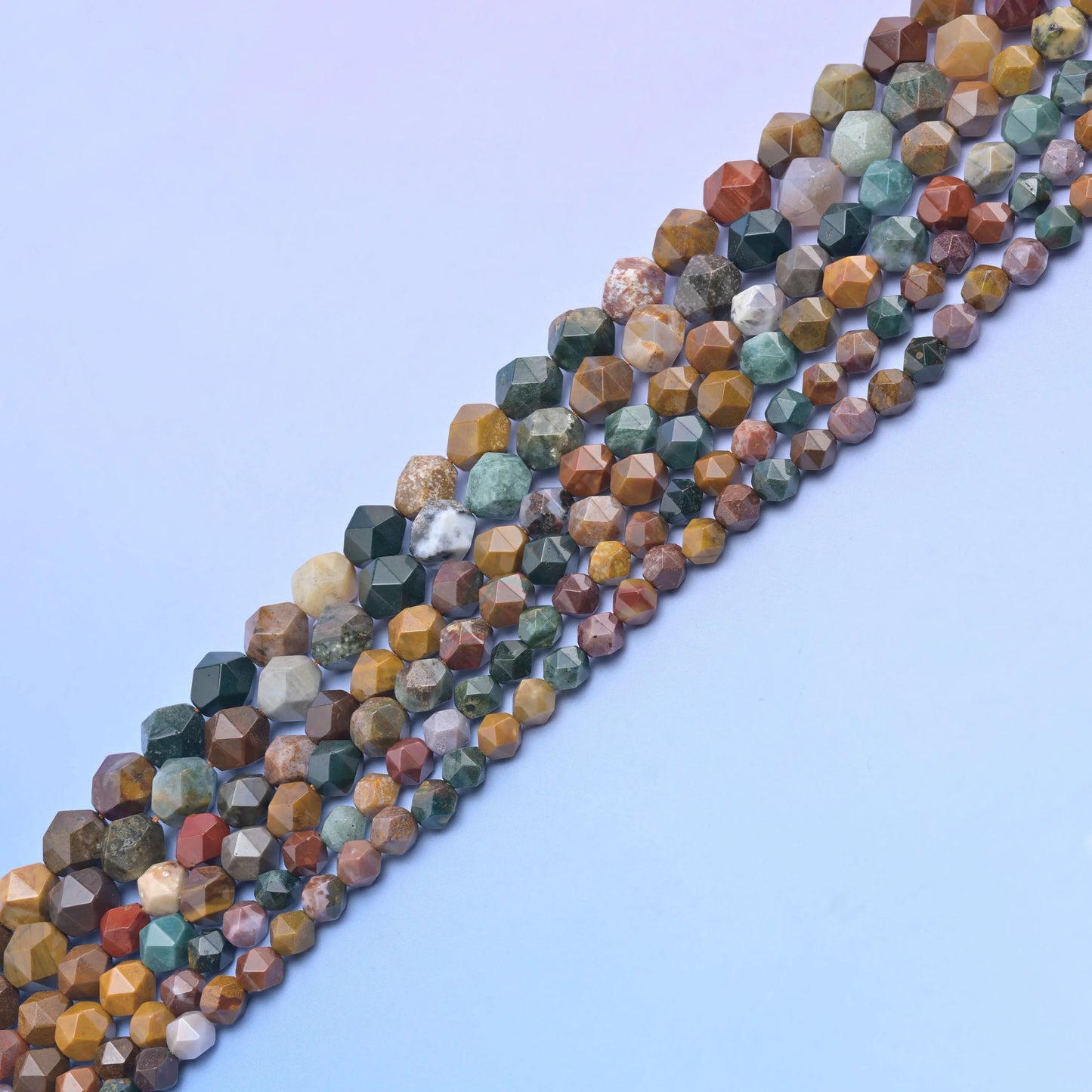 Natural Gemstone Diamond Star Cut Beads, Size 6mm, 8mm, 10mm - S1 - Mycrazycrystal