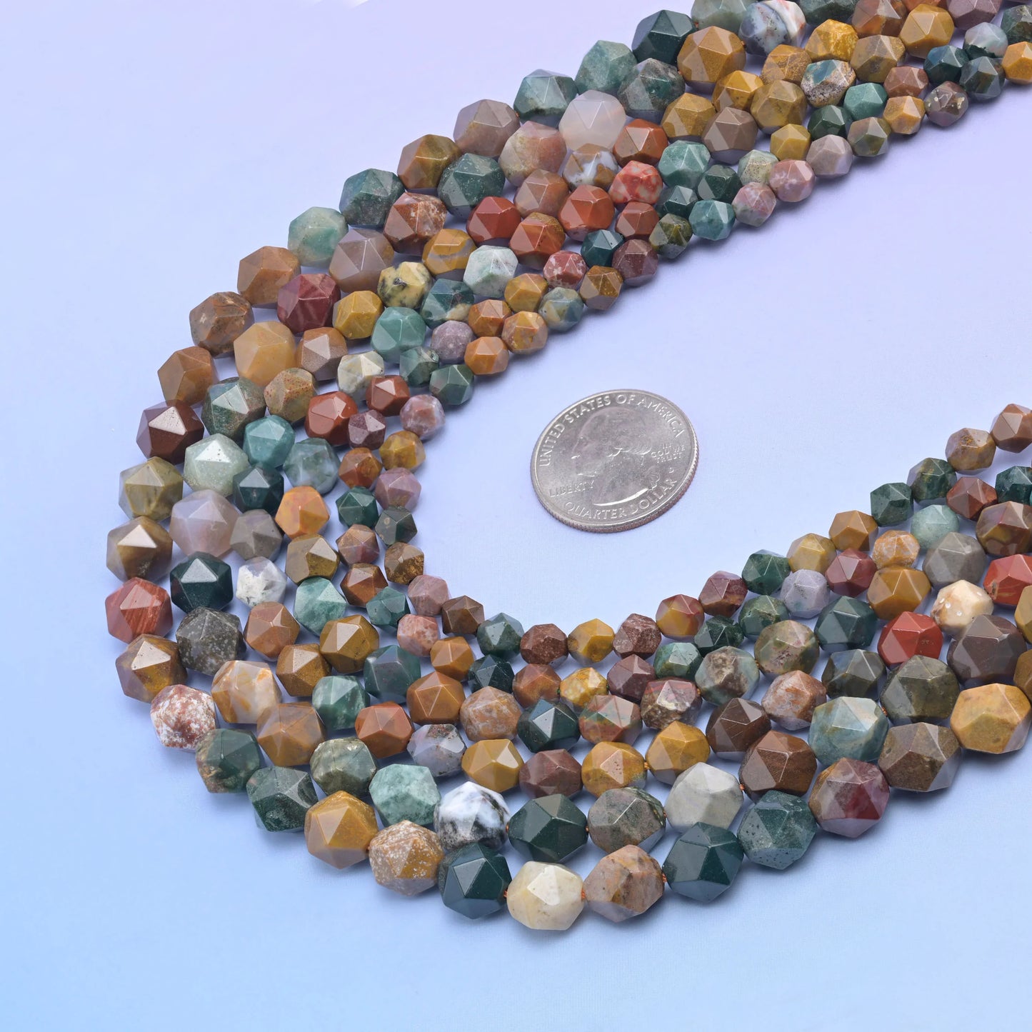 Natural Gemstone Diamond Star Cut Beads, Size 6mm, 8mm, 10mm - S1 - Mycrazycrystal