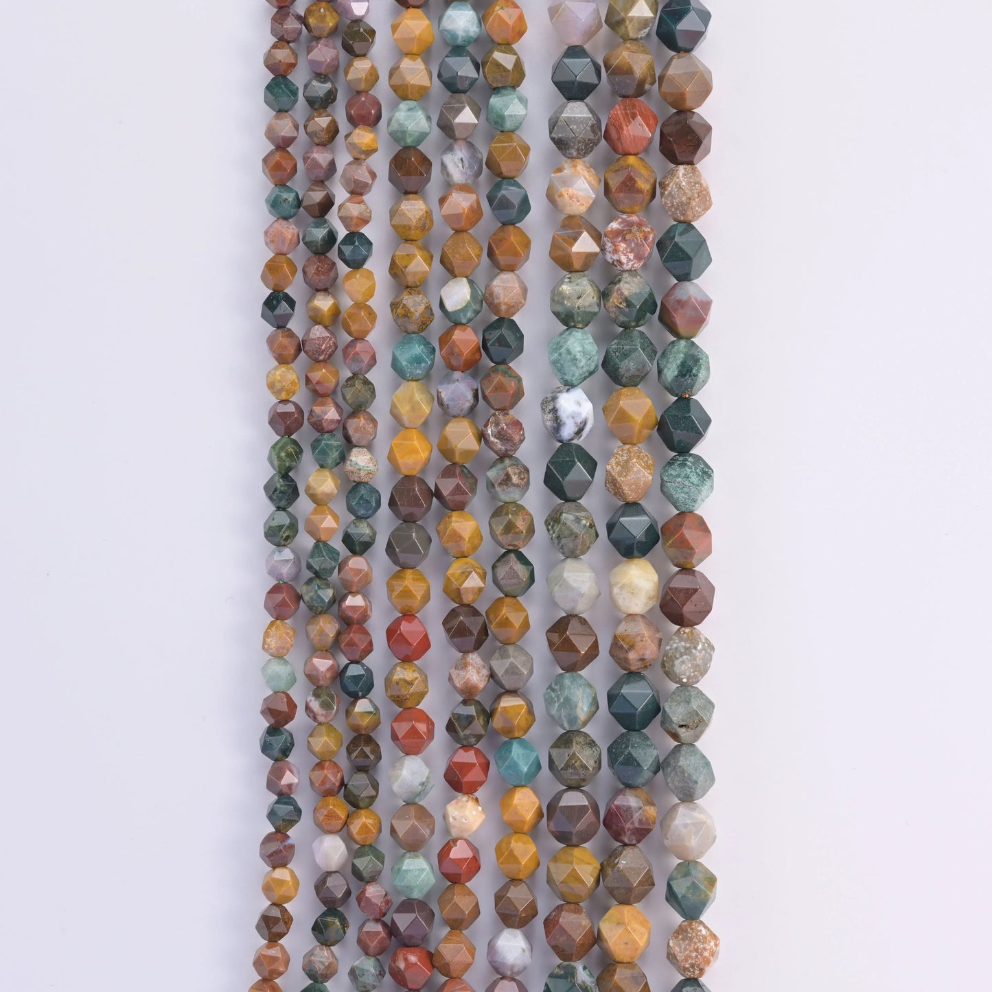 Natural Gemstone Diamond Star Cut Beads, Size 6mm, 8mm, 10mm - S1 - Mycrazycrystal