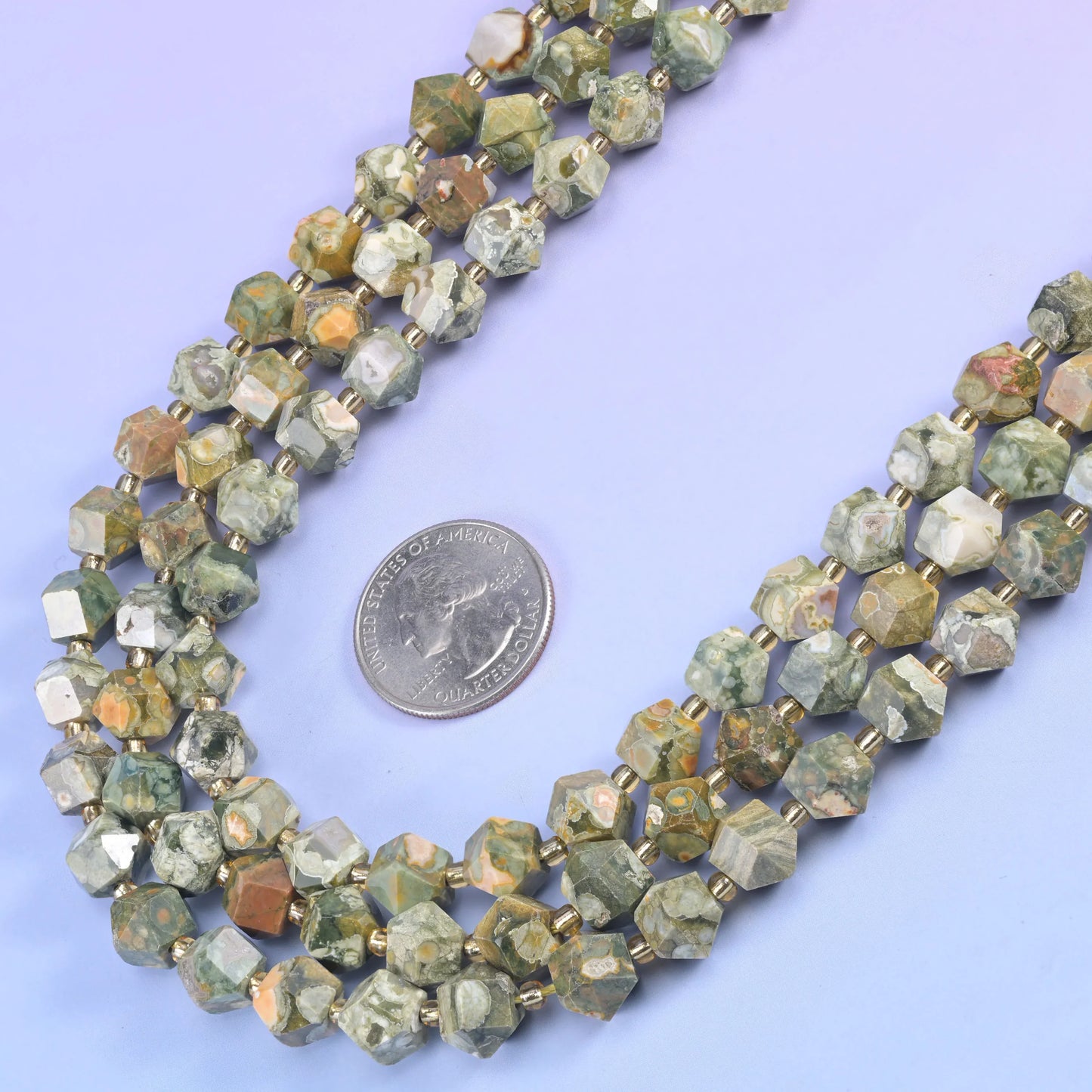 Diamond Rhombus Faceted 8 Sides Beads - Size 10mm - Jewelry Making - 15.5 Inches Strand Length - S7 - Mycrazycrystal