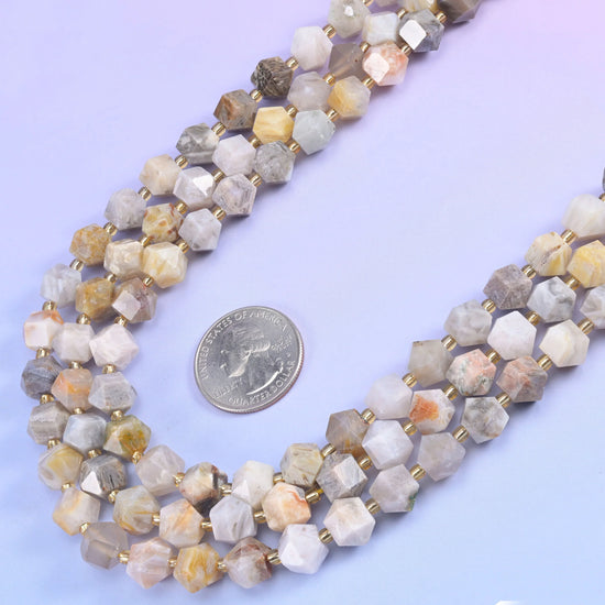 10mm Diamond Rhombus Faceted 8 Sides Beads - Jewelry Making - 15.5 Inches Strand Length - S4 - Mycrazycrystal