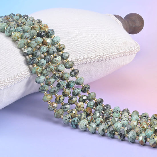 Natural Gemstone Faceted Rondelle Beads - Size 6x10mm - Jewelry Making Beads - 15.5 Inches Strand Length - S1 - Mycrazycrystal