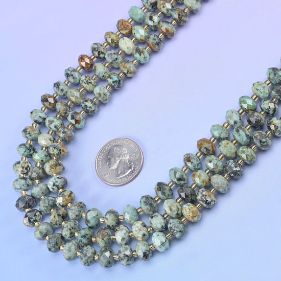 Natural Gemstone Faceted Rondelle Beads - Size 6x10mm - Jewelry Making Beads - 15.5 Inches Strand Length - S1 - Mycrazycrystal