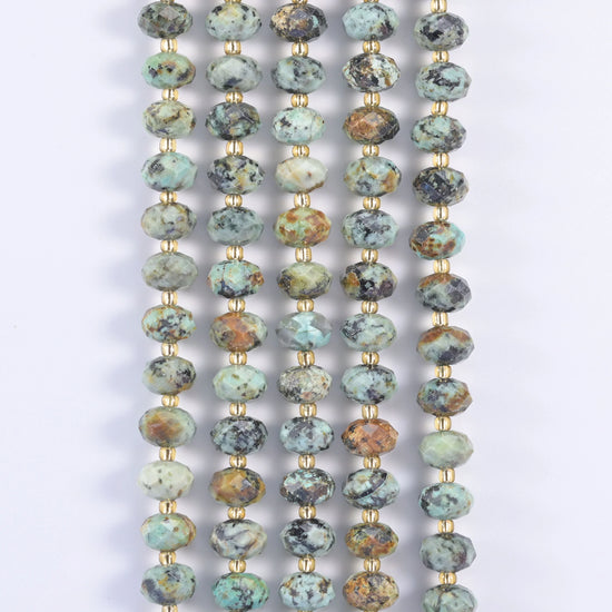 Natural Gemstone Faceted Rondelle Beads - Size 6x10mm - Jewelry Making Beads - 15.5 Inches Strand Length - S1 - Mycrazycrystal