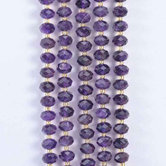 Natural Gemstone Faceted Rondelle Beads - Size 6x10mm - Jewelry Making Beads - 15.5 Inches Strand Length - S1 - Mycrazycrystal