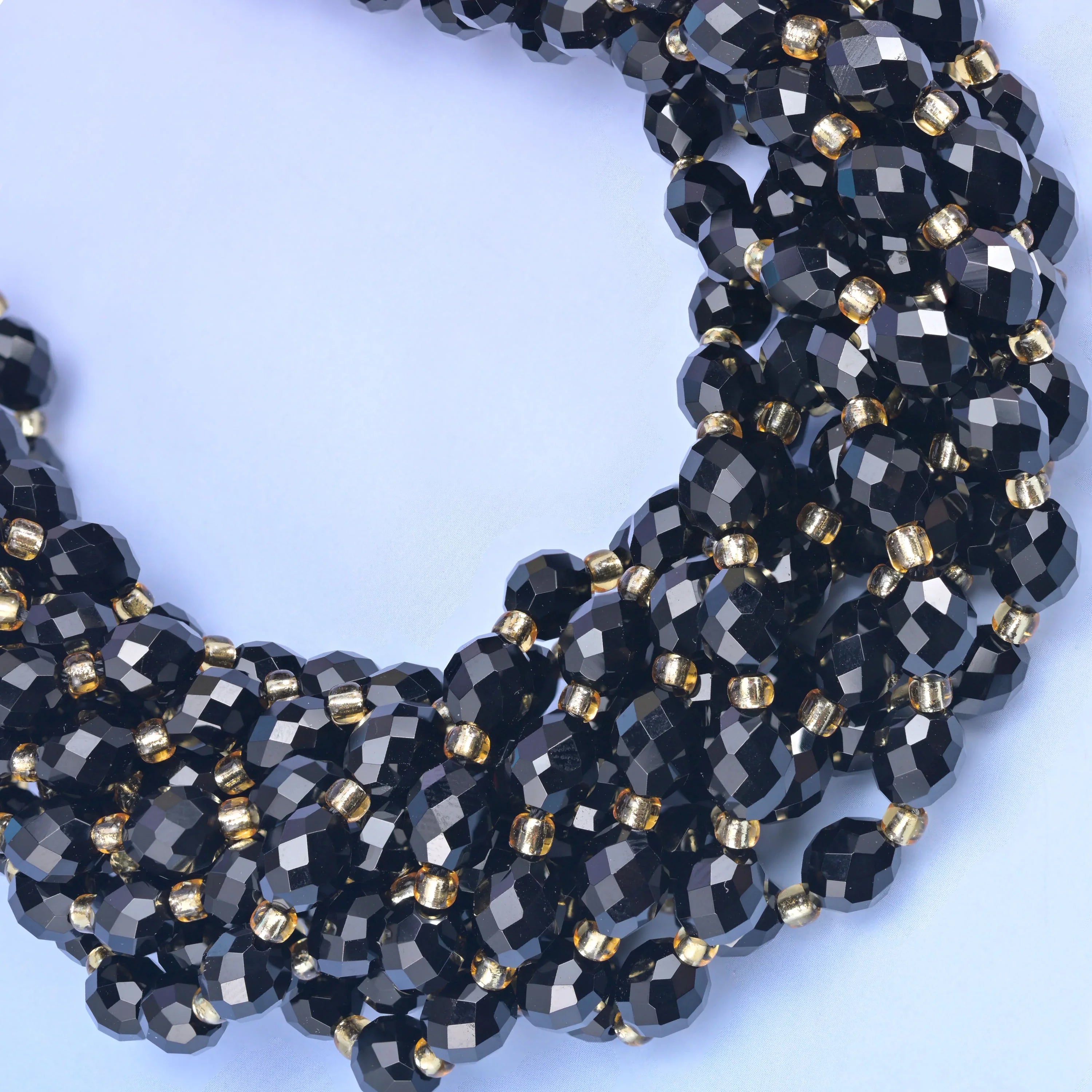 Black Onyx Faceted Rice Barrel Beads