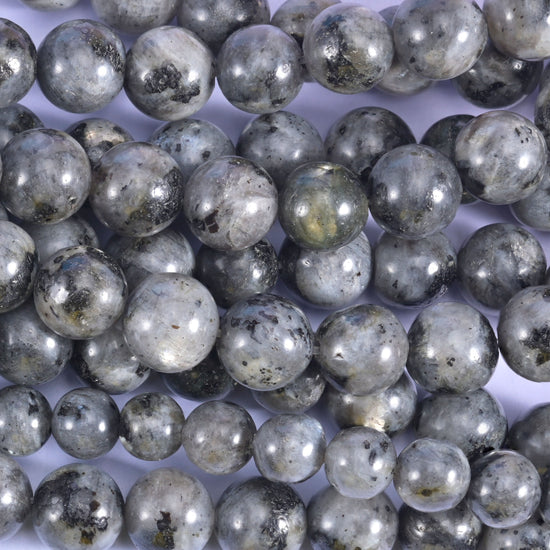 Black Labradorite Smooth Round Beads 6mm 8mm 10mm Jewelry Making 15.5 Inch Strand