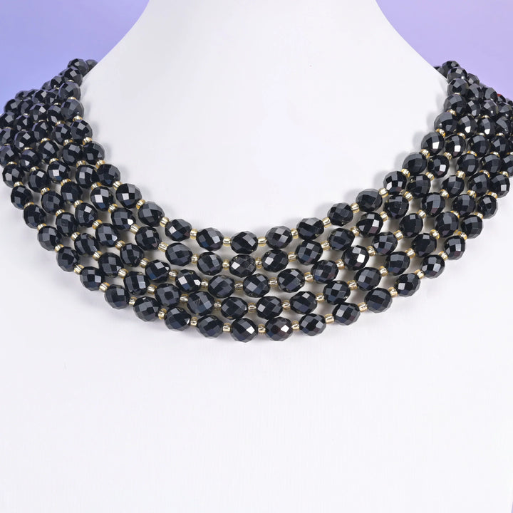 Black Obsidian Faceted Rice Barrel Beads Size 6x8mm Jewelry Making 15.5 Inch Strand
