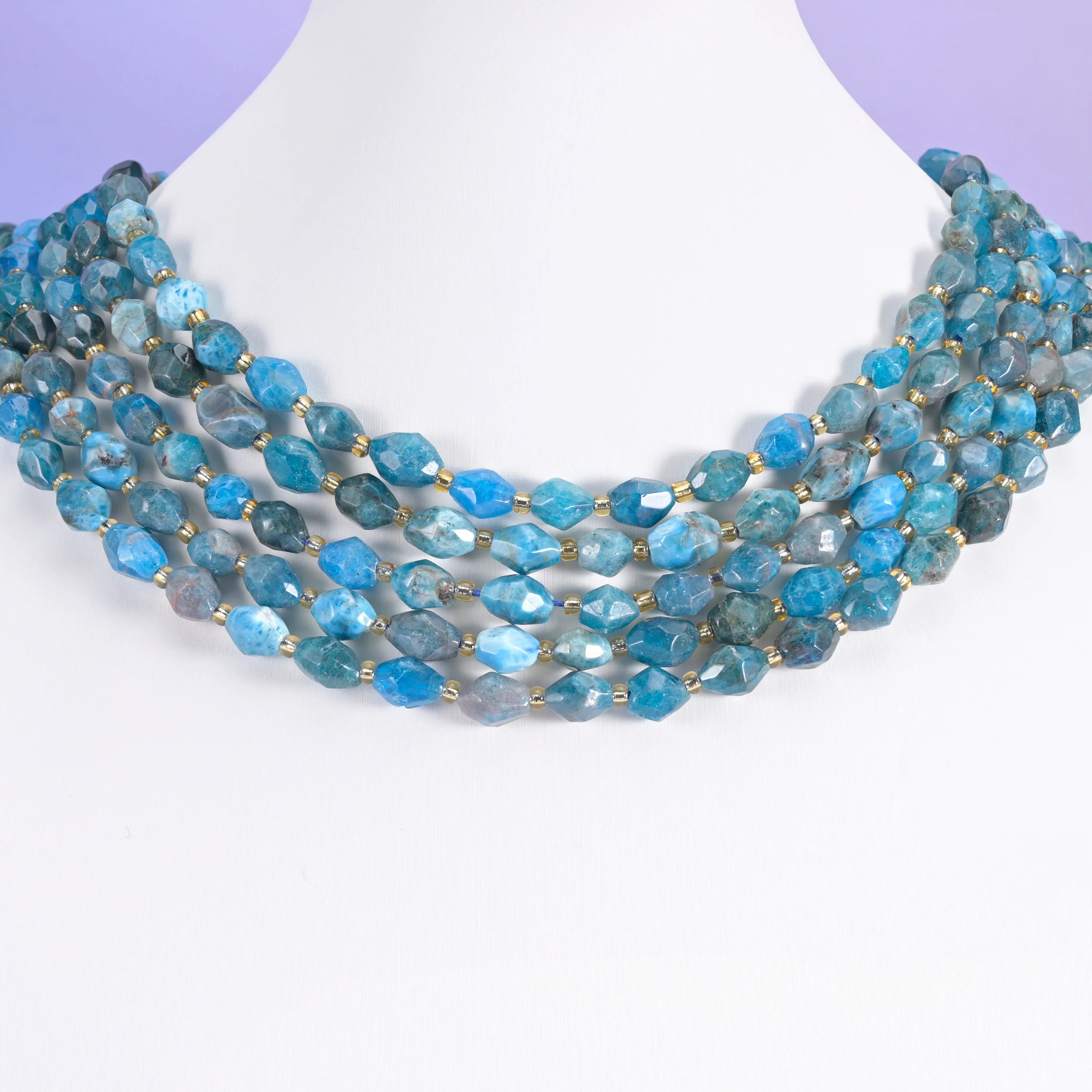 Blue Apatite Faceted Rice Barrel Beads Size 6x8mm Rice Jewelry Making 15.5 Inch Strand