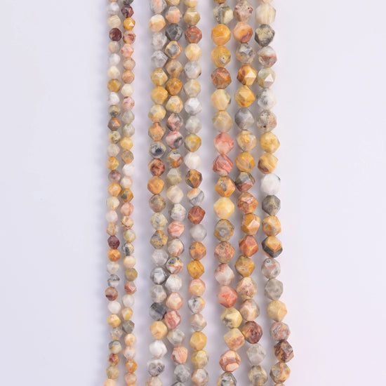 Natural Gemstone Diamond Star Cut Beads, Size 6mm, 8mm, 10mm - S1 - Mycrazycrystal