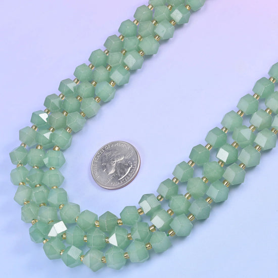 Diamond Rhombus Faceted 8 Sides Beads - Size 10mm - Jewelry Making - 15.5 Inches Strand Length - S6 - Mycrazycrystal