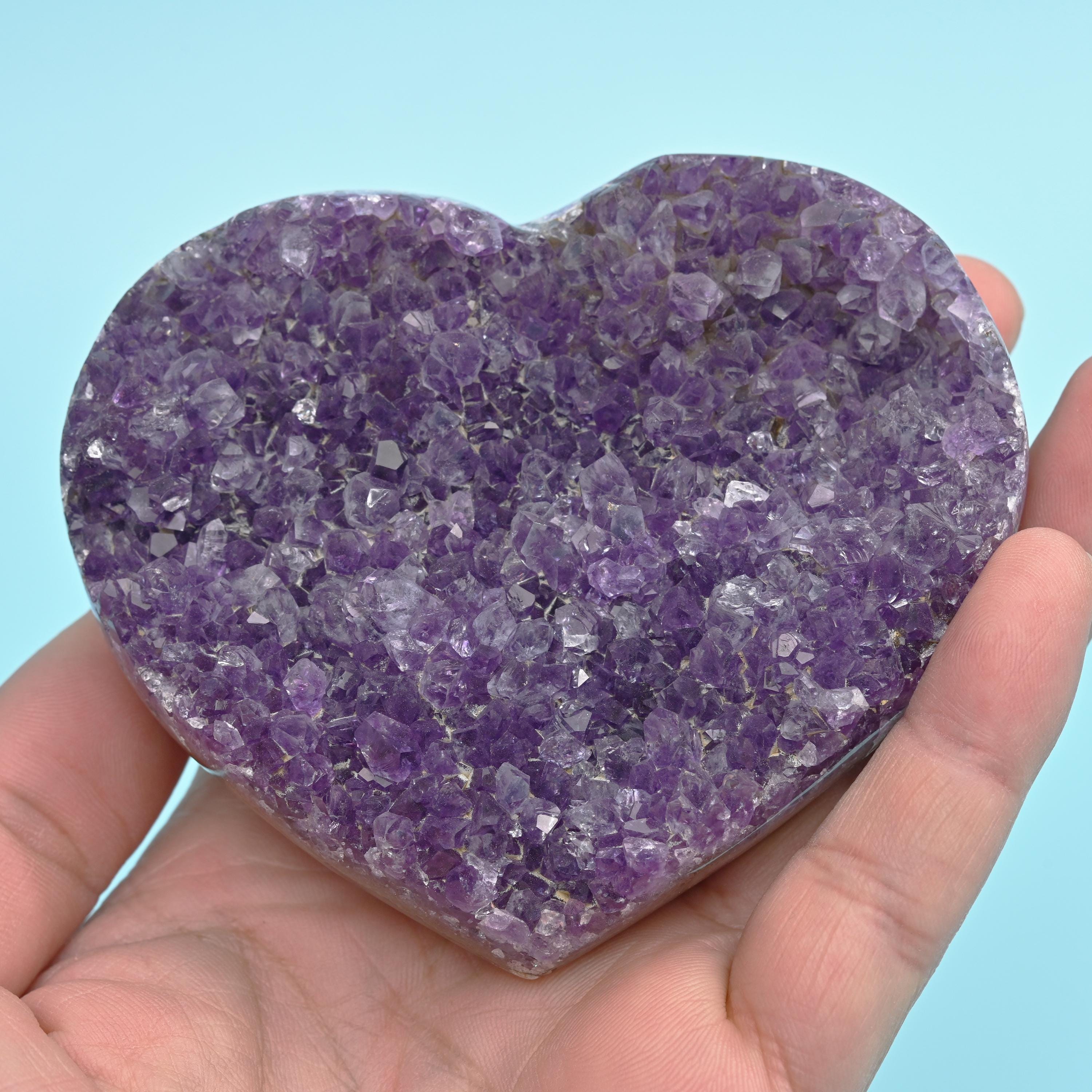 Natural Amethyst Purple Heart Cluster