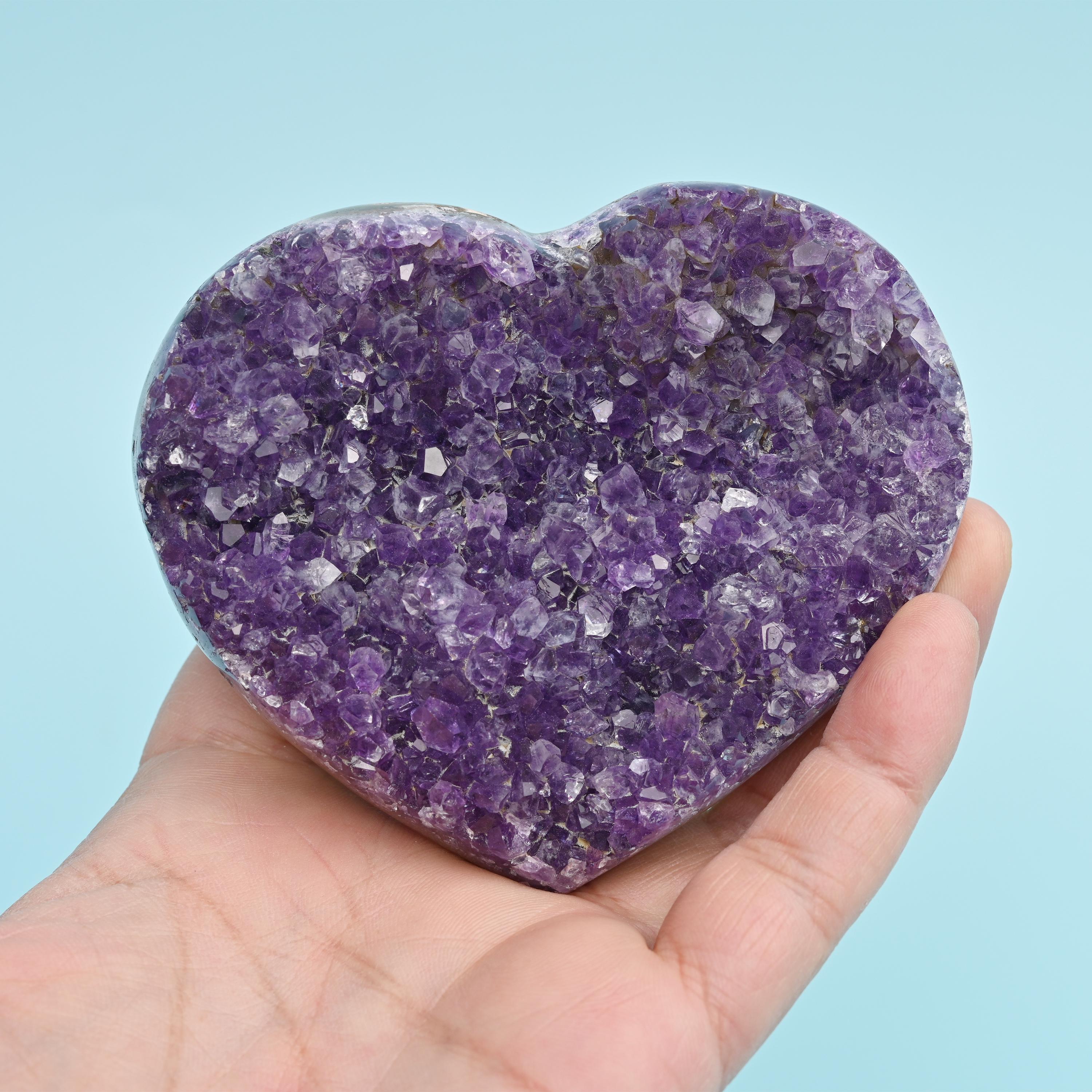 Natural Amethyst Purple Heart Cluster