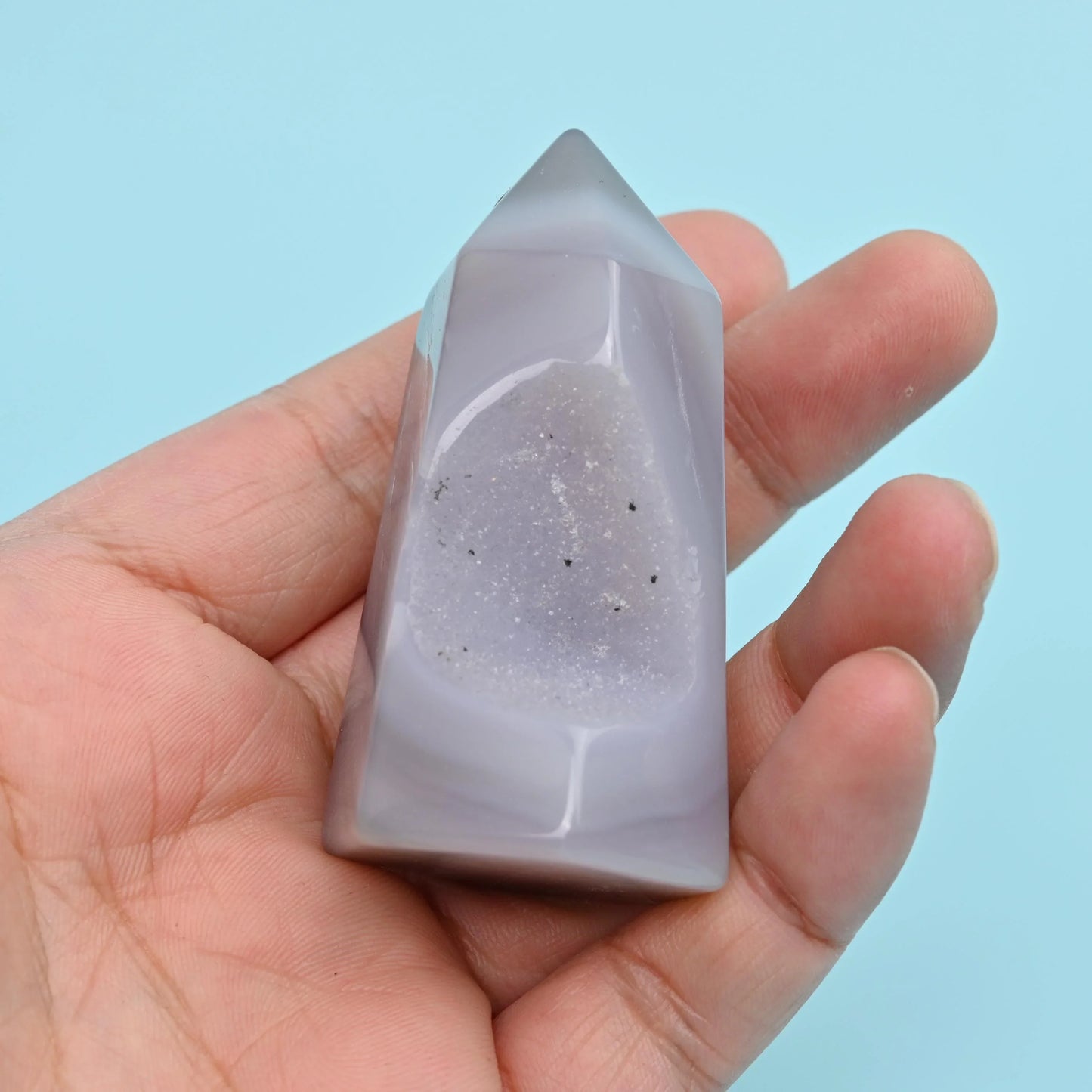3 x Natural Agate Druzy Towers, Polished Agate Towers, Crystal Towers, Geode Crystals, Home Decor, Gift for Her - Mycrazycrystal
