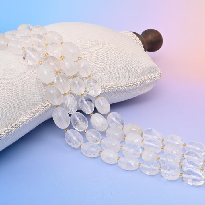 Clear Quartz Gemstone Beads, Chunky Oval Nuggets, Size 10-17mm, 15.5 Inch Strand for DIY Jewelry Making