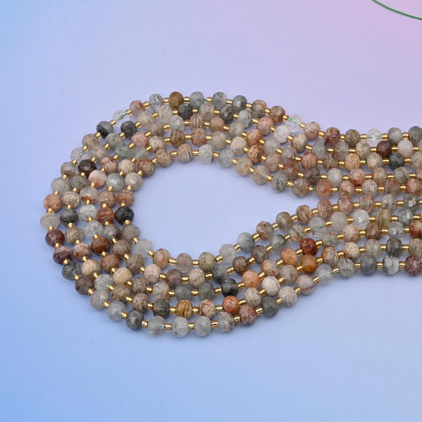 Natural Layer Phantom Quartz Faceted Rondelle Gemstone Beads, 6x8 mm Faceted Rondelle Bead, DIY Jewelry Making Beads, 15.5 Inches Per Strand - Mycrazycrystal