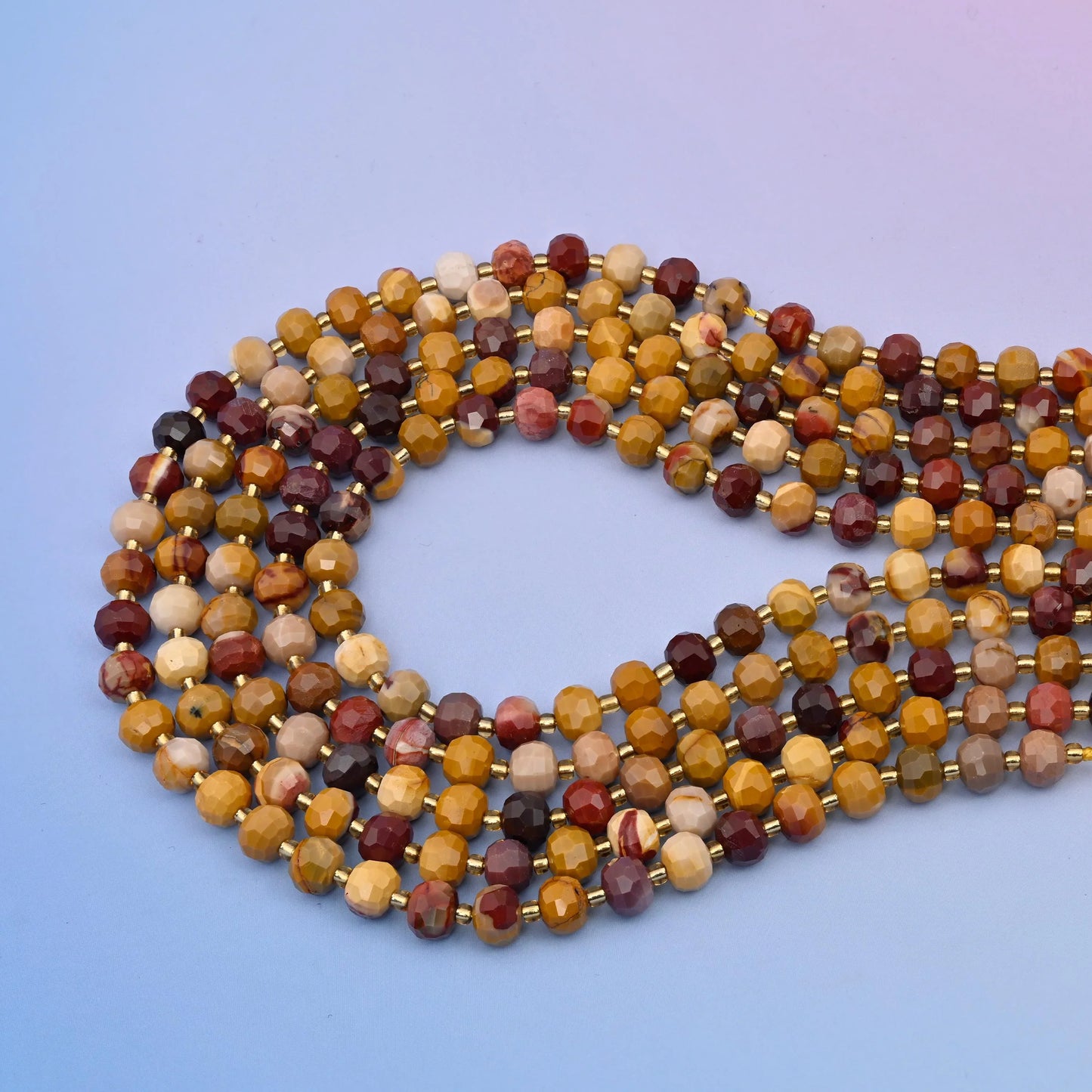 Natural Mookaite Faceted Rondelle Gemstone Beads, 6x8 mm Faceted Rondelle Bead, DIY Jewelry Making Beads, 15.5 Inches Per Strand - Mycrazycrystal