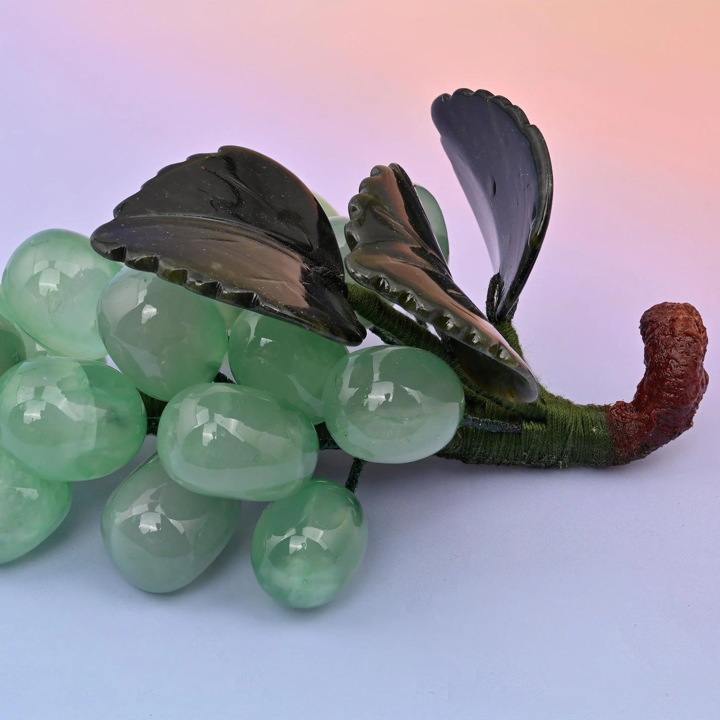 Natural Green Fluorite Grapes Gemstone Crystal Carving for Home Decoration, Size 7 x 3.5 inches, Gift for Everyone - Mycrazycrystal