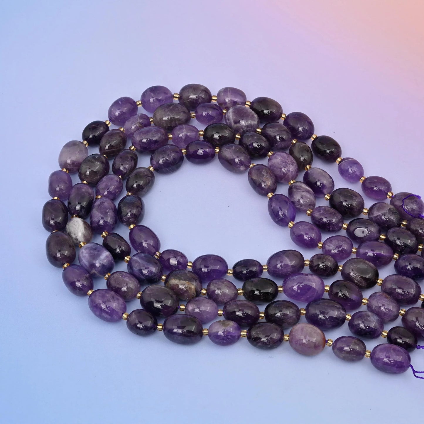 Natural Purple Amethyst Oval Gemstone Beads, 10-17mm Nugget Bead Size, DIY Jewelry Making Beads, 15.5 Inches Per Strand - Mycrazycrystal