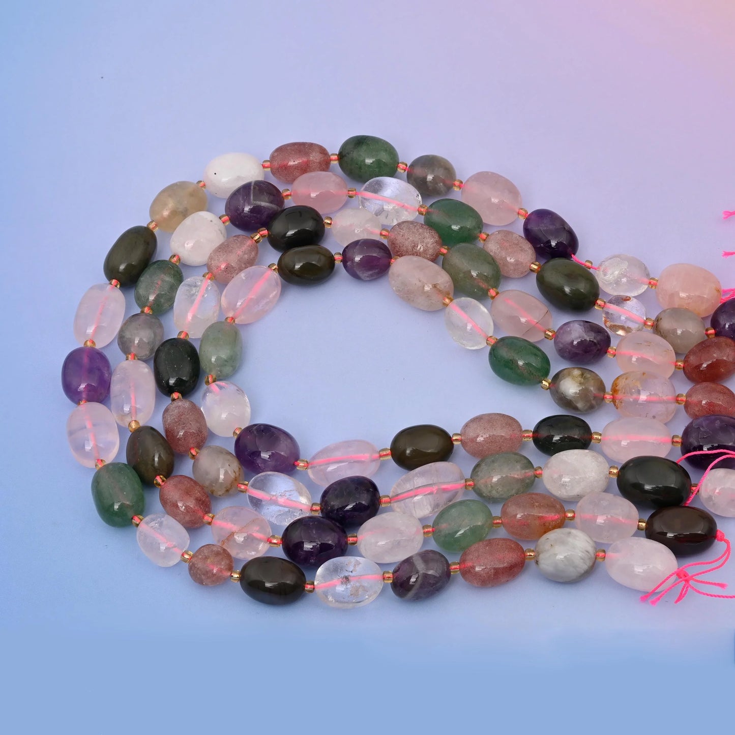 Natural Chakra Oval Gemstone Beads, Size 10-17mm Chakra Nugget Beads, DIY Jewelry Making Beads, 15.5 Inches Per Strand - Mycrazycrystal