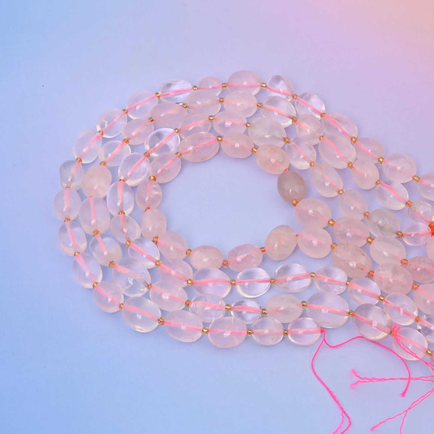 Natural Pink Rose Quartz Oval Gemstone Beads, Size 10-17mm Rose Quartz Nugget Beads, DIY Jewelry Making Beads, 15.5 Inches Per Strand - Mycrazycrystal