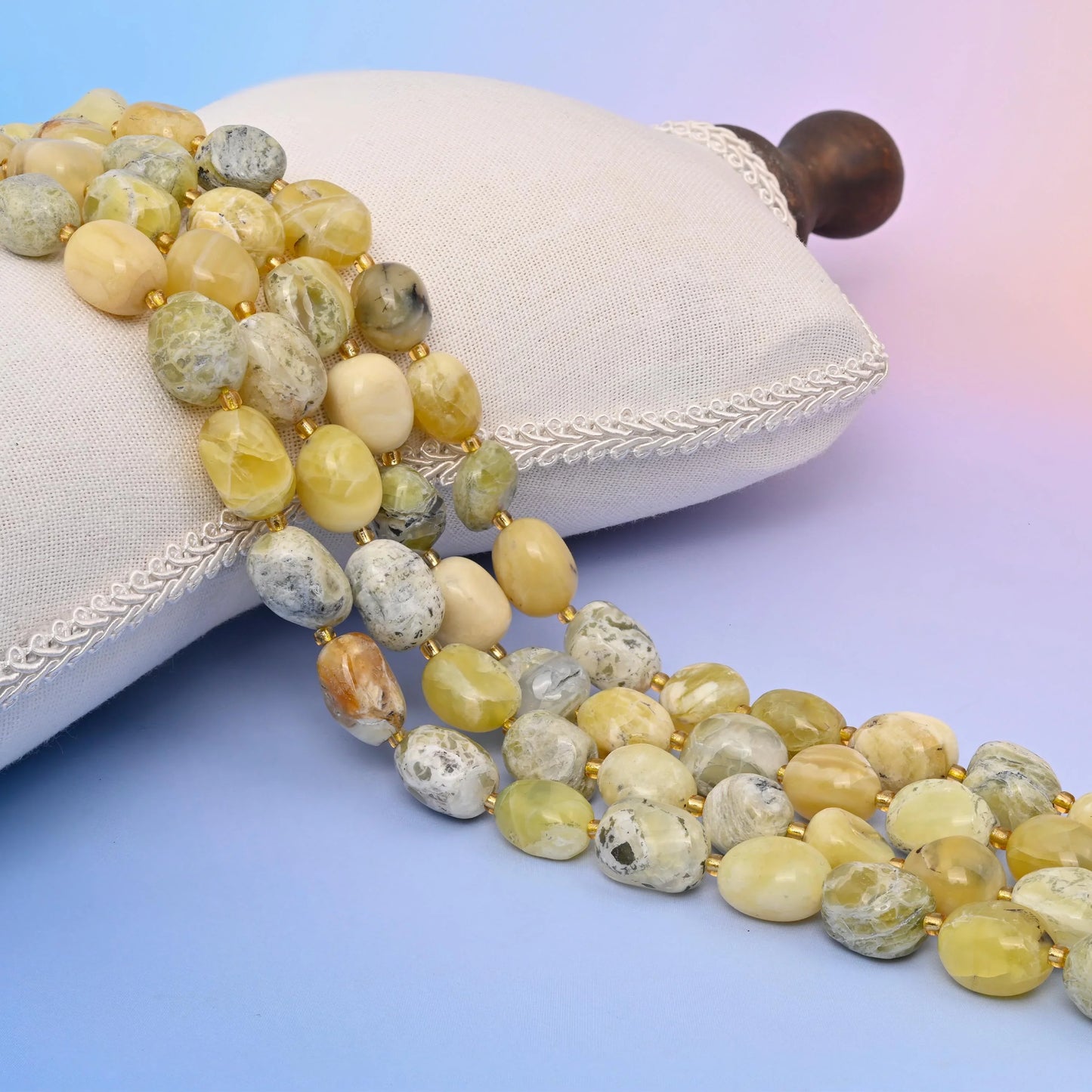 Natural Yellow Opal Oval Gemstone Beads, Size 10-17mm Yellow Opal Nugget Beads, DIY Jewelry Making Beads, 15.5 Inches Per Strand - Mycrazycrystal