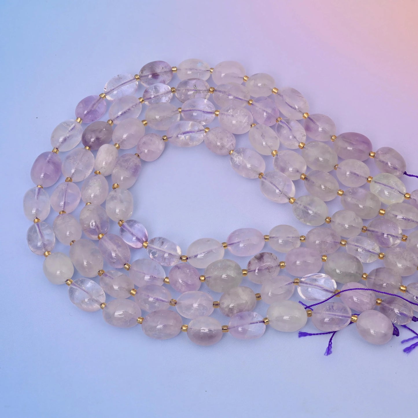 Natural Lavender Light Amethyst Oval Gemstone Beads, Size 10-17mm Amethyst Nugget Beads, DIY Jewelry Making Beads, 15.5 Inches Per Strand - Mycrazycrystal