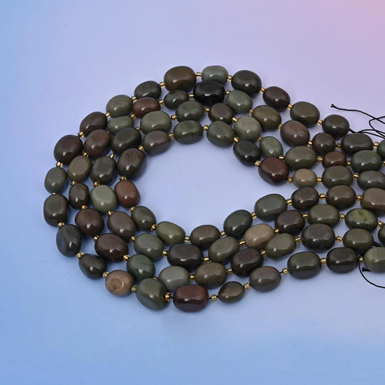 Natural Alashan Agate Oval Gemstone Beads, Size 10-17mm Alashan Agate Nugget Beads, DIY Jewelry Making Beads, 15.5 Inches Per Strand - Mycrazycrystal