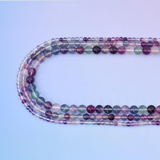 Natural Multi Color Fluorite Round Gemstone Beads, 4mm, 6mm, 8mm Gemstone Round Bead, DIY Jewelry Making Beads, 15.5 Inches Per Strand - Mycrazycrystal