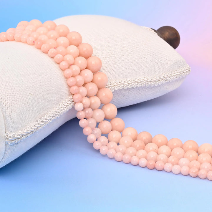 Pink Dyed Jade Round Gemstone Beads, 6mm, 8mm, 10mm, 12mm Gemstone Round Bead, DIY Jewelry Making Beads, 15.5 Inches Per Strand - Mycrazycrystal
