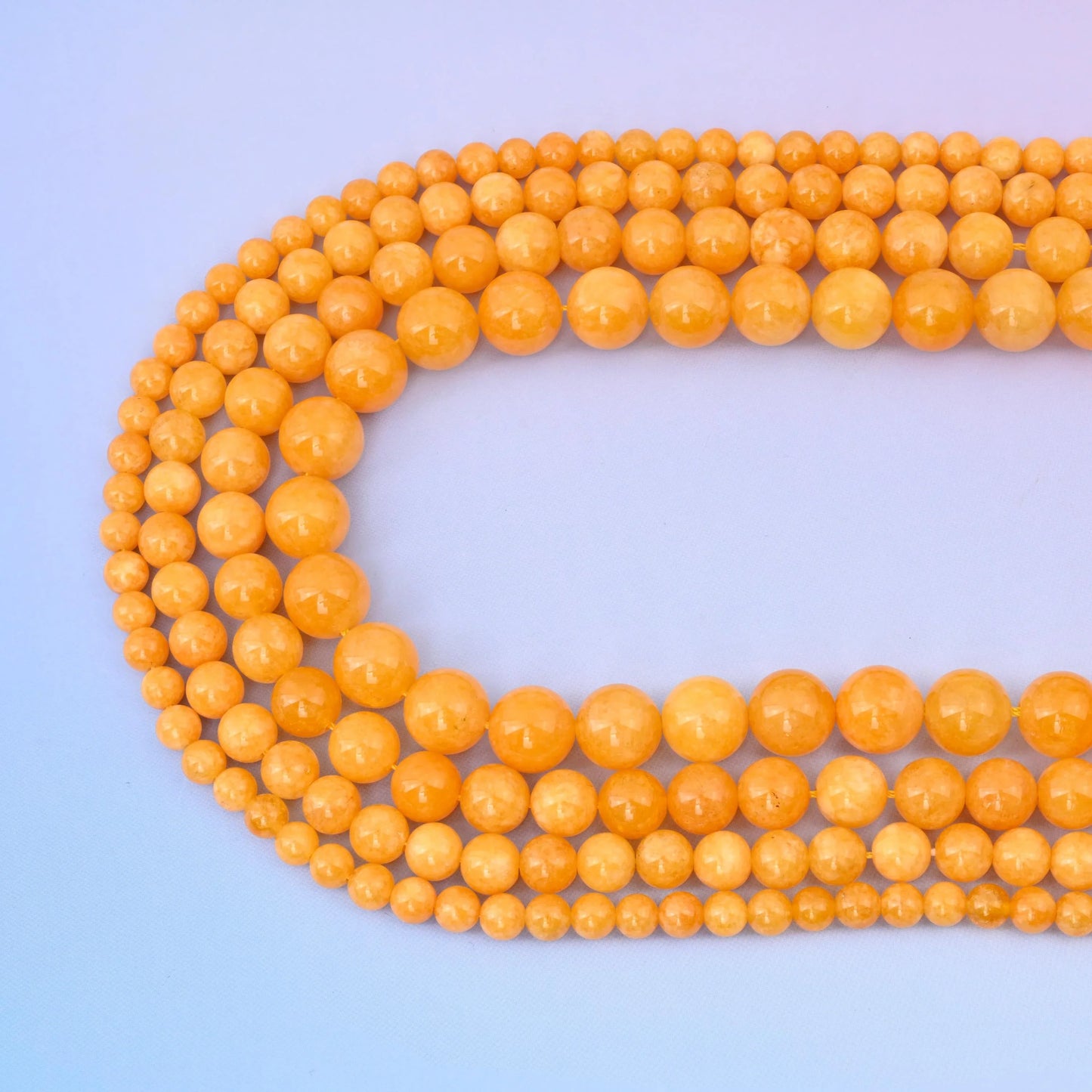 Yellow Cloudy Dyed Jade Round Gemstone Beads, 6mm, 8mm, 10mm, 12mm Gemstone Round Bead, DIY Jewelry Making Beads, 15.5 Inches Per Strand - Mycrazycrystal