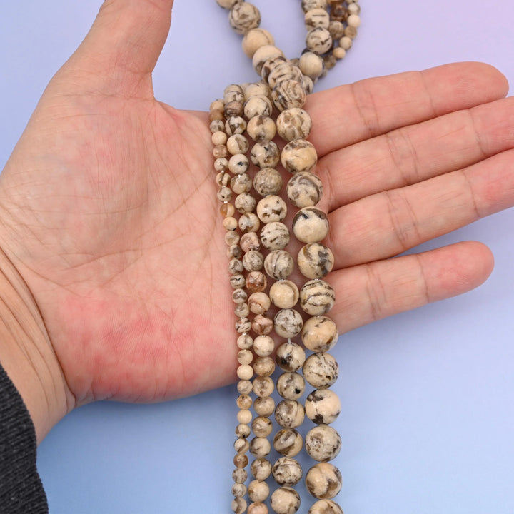 Brown Feldspar Tiger Jasper Round Gemstone Beads, 4mm, 6mm, 8mm, 10mm Gemstone Round Bead, DIY Jewelry Making Beads, 15.5 Inches Per Strand - Mycrazycrystal