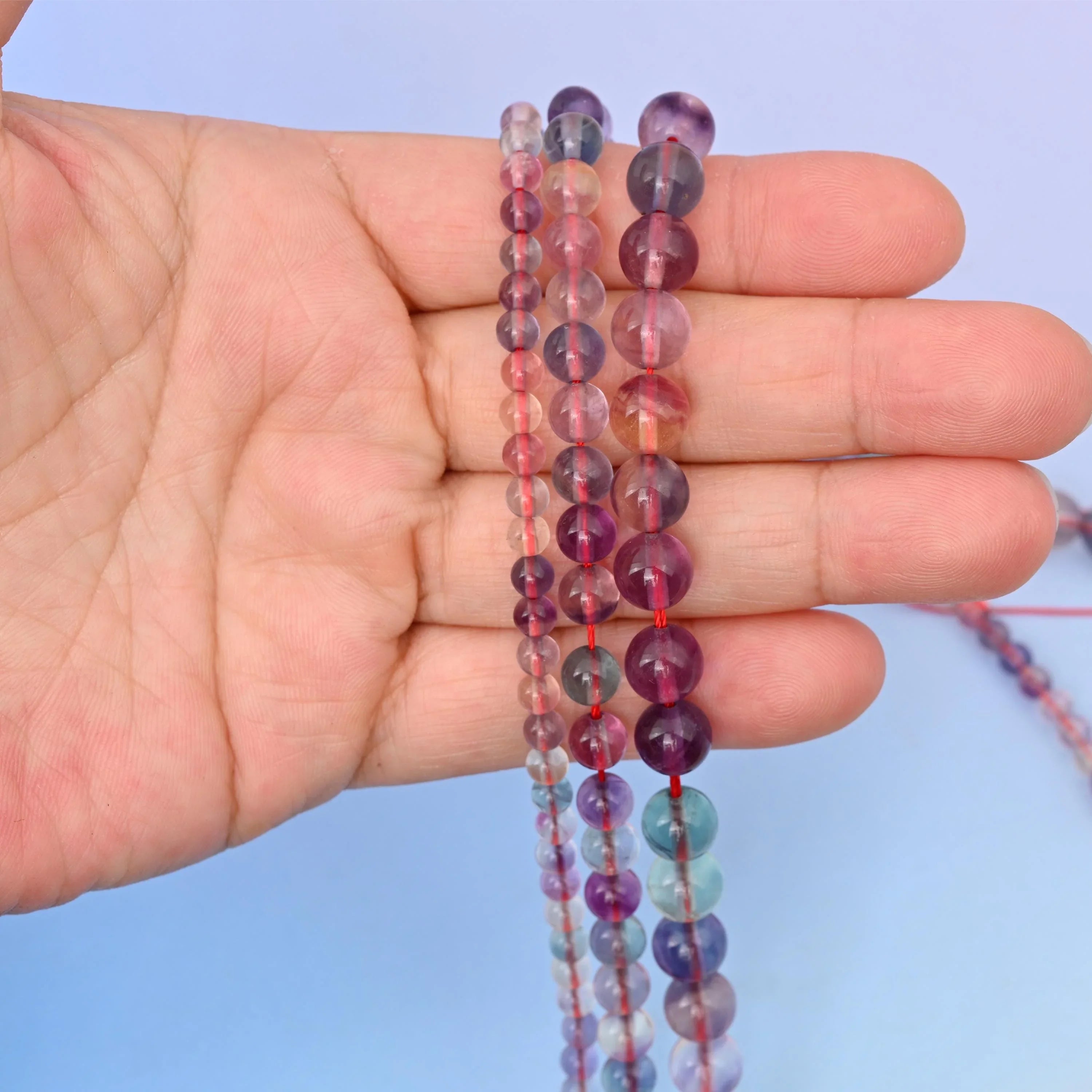 Natural Multi Color Quality Fluorite Round Gemstone Beads, 4mm, 6mm, 8mm Gemstone Round Bead, DIY Jewelry Making Beads, 15.5 Inches Per Strand - Mycrazycrystal