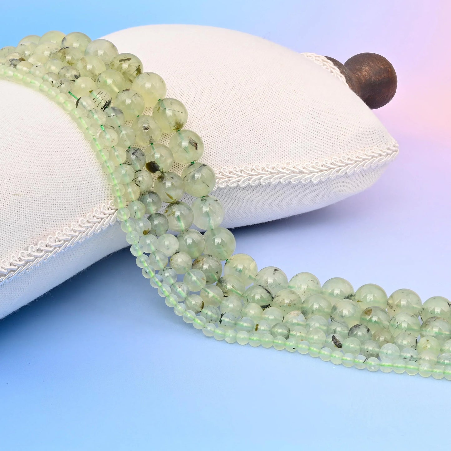 Natural Green Prehnite Round Gemstone Beads, 4mm, 6mm, 8mm, 10mm, 12mm Gemstone Round Bead, DIY Jewelry Making Beads, 15.5 Inches Per Strand - Mycrazycrystal