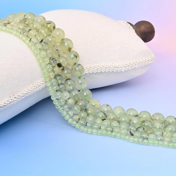 Natural Green Prehnite Round Gemstone Beads, 4mm, 6mm, 8mm, 10mm, 12mm Gemstone Round Bead, DIY Jewelry Making Beads, 15.5 Inches Per Strand - Mycrazycrystal