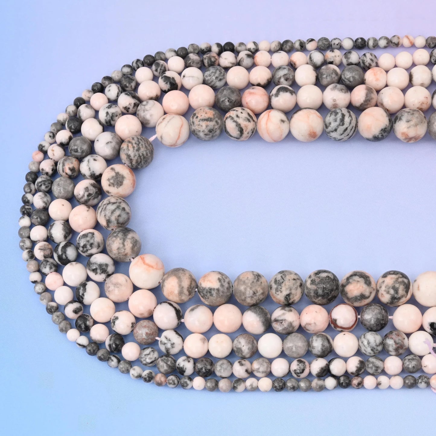 Pink Zebra Jasper Round Gemstone Beads, 4mm, 6mm, 8mm, 10mm, 12mm Gemstone Round Bead, DIY Jewelry Making Beads, 15.5 Inches Per Strand - Mycrazycrystal