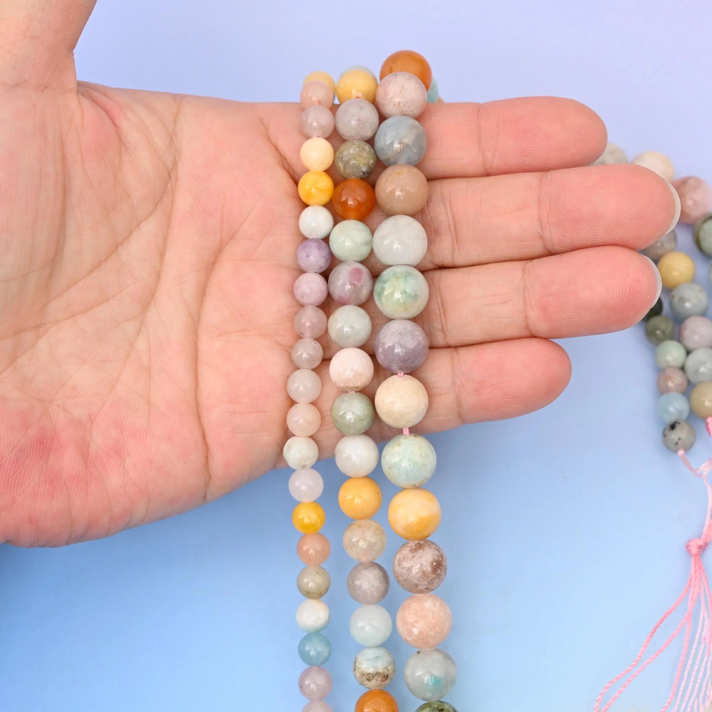 Natural Light Multi Color Chakra Round Gemstone Beads, 6mm, 8mm, 10mm Gemstone Round Bead, DIY Jewelry Making Beads, 15.5 Inches Per Strand - Mycrazycrystal