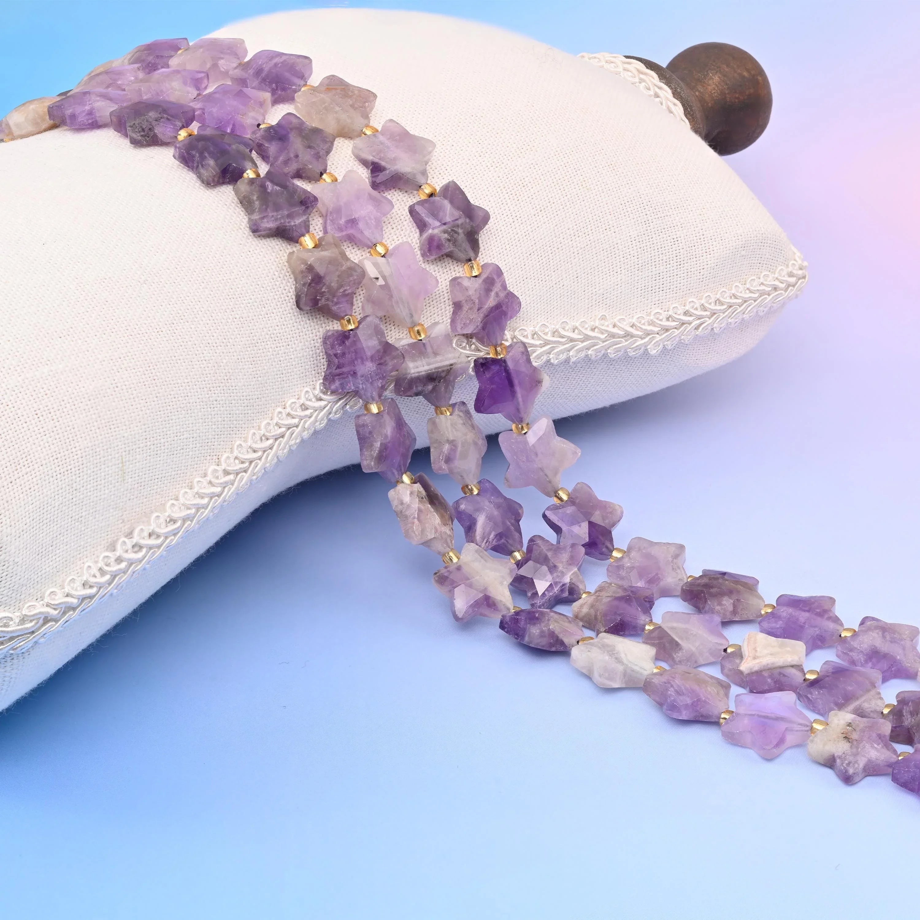 Natural Amethyst 5 Pointed Star Faceted Gemstone Beads, 14mm Star Gemstone Bead, DIY Jewelry Making Beads, 15.5 Inches Per Strand - Mycrazycrystal