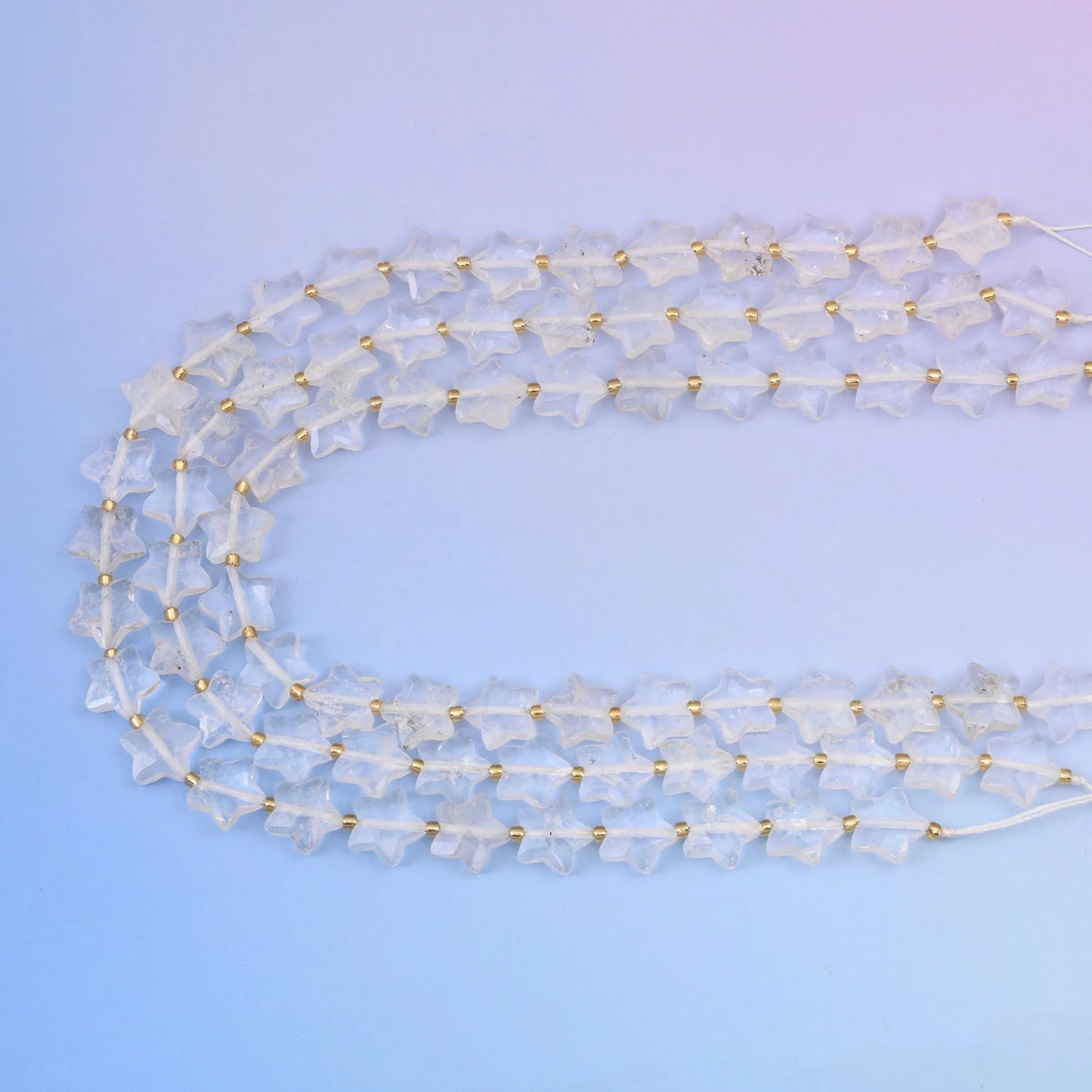 Natural Clear Quartz 5 Pointed Star Faceted Gemstone Beads, 14mm Star Gemstone Bead, DIY Jewelry Making Beads, 15.5 Inches Per Strand - Mycrazycrystal