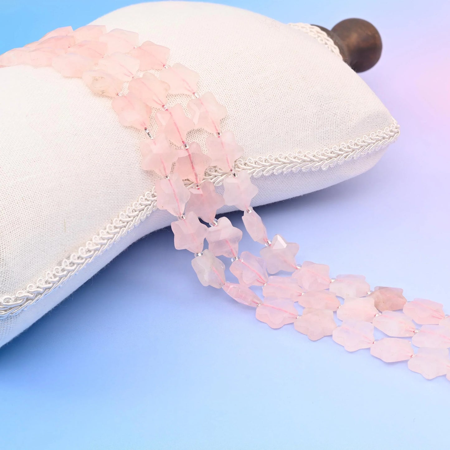 Natural Rose Quartz 5 Pointed Star Faceted Gemstone Beads, 14mm Star Gemstone Bead, DIY Jewelry Making Beads, 15.5 Inches Per Strand - Mycrazycrystal