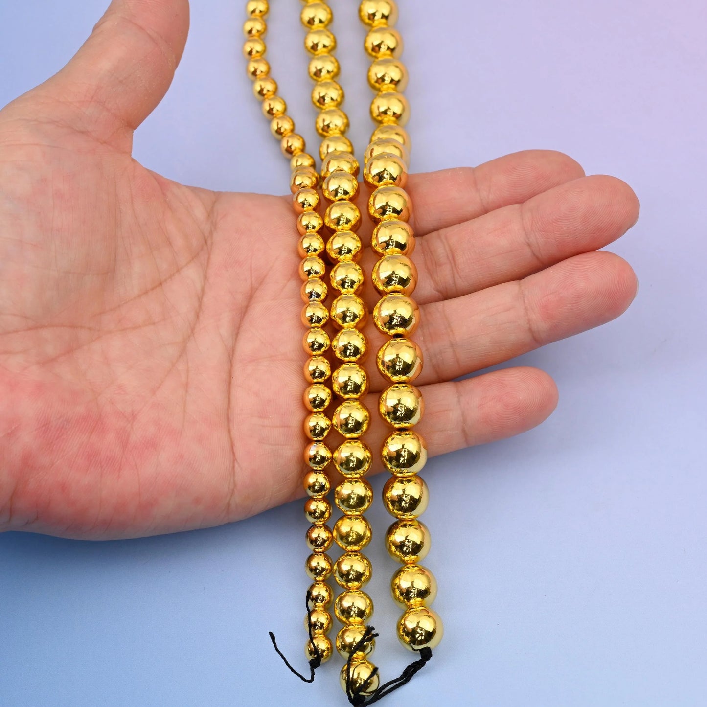 Titanium Gold Hematite Round Gemstone Beads, 4mm, 6mm, 8mm, 10mm Gemstone Round Bead, DIY Jewelry Making Beads, 15.5 Inches Per Strand - Mycrazycrystal