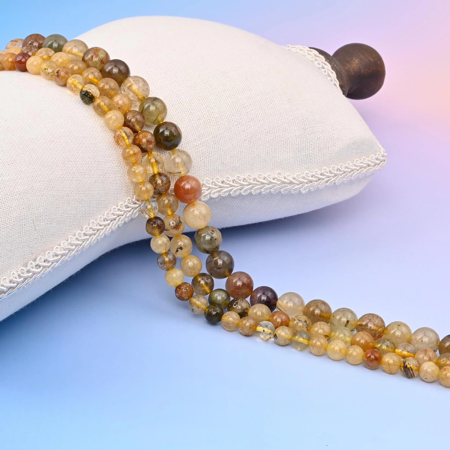 Multi Color Rutilated Quartz Round Gemstone Beads, 6mm, 8mm, 10mm Gemstone Round Bead, DIY Jewelry Making Beads, 15.5 Inches Per Strand - Mycrazycrystal