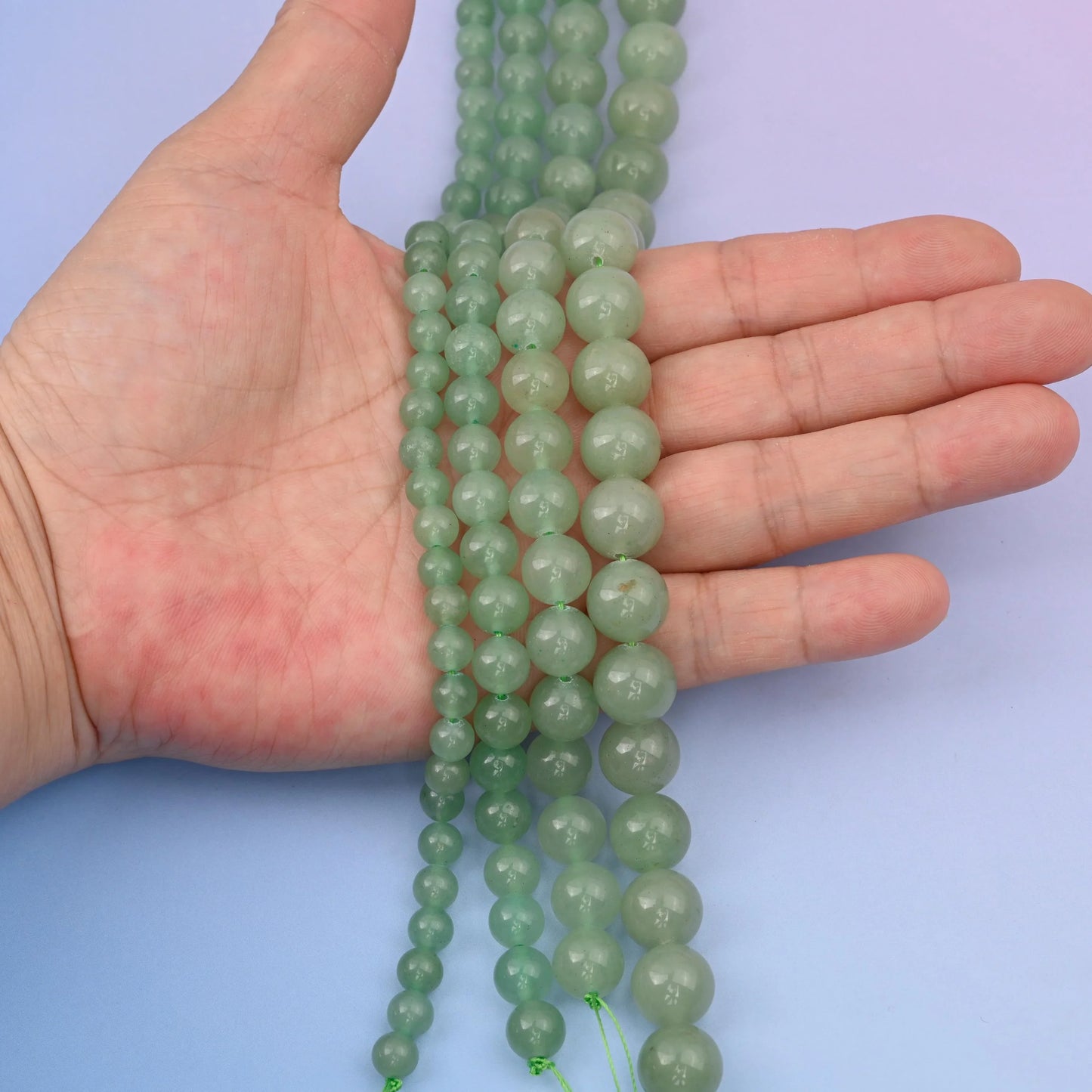 Natural Green Aventurine Smooth Round Beads, 6mm, 8mm, 10mm, 12mm Gemstone Round Bead, DIY Jewelry Making Beads, 15.5 Inches Per Strand - Mycrazycrystal